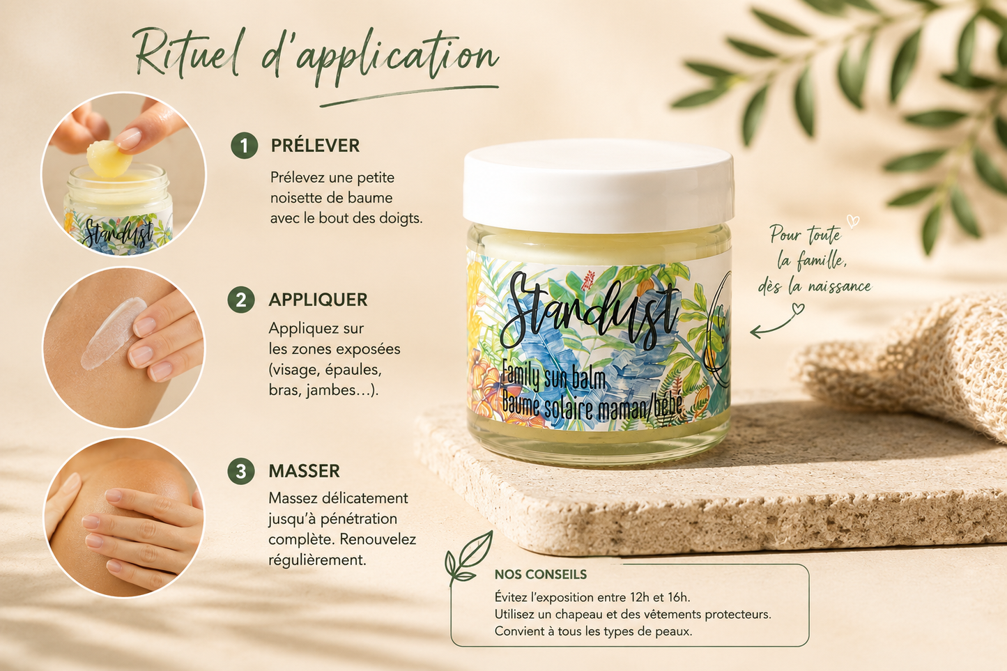 Baume Solaire SPF 50+ Bio – Toute la Famille