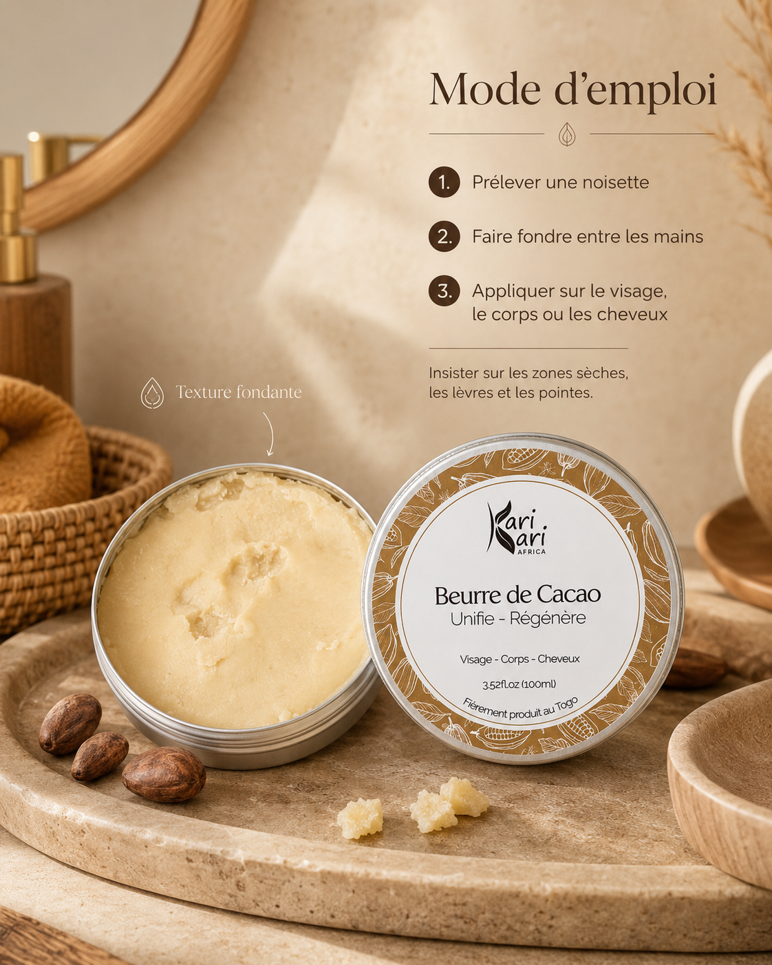 Beurre de Cacao 3-en-1 – Kari Kari Africa