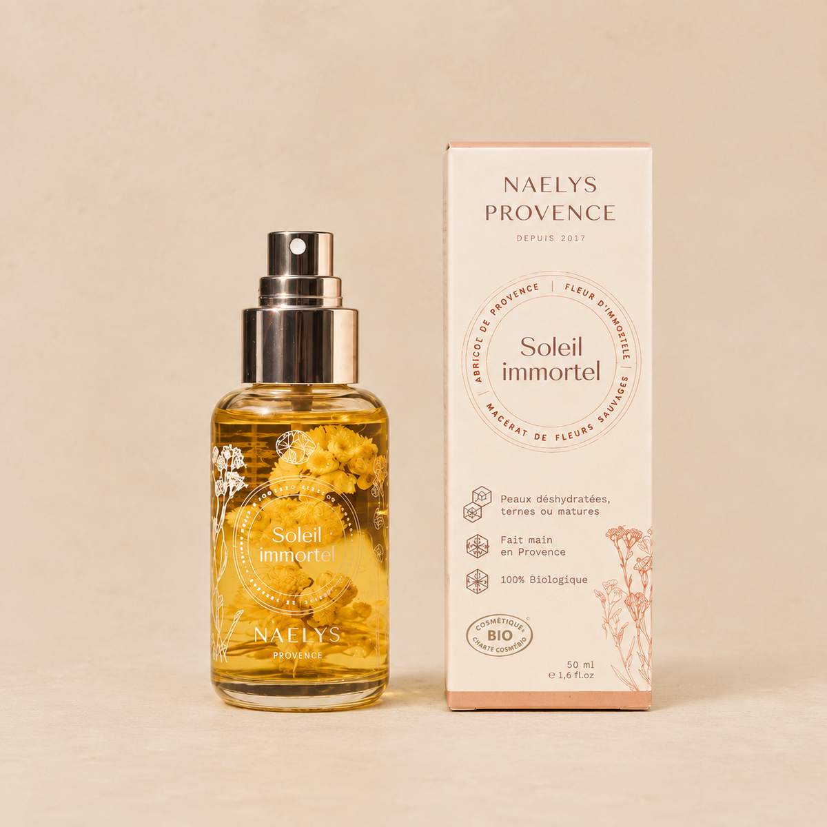 Sérum revitalisant Soleil Immortel – Immortelle & Abricot de Provence – 50 ml
